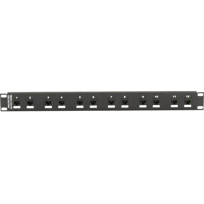 Black Box CAT6 Surge-Protected Patch Panel - 1U, 12-Port