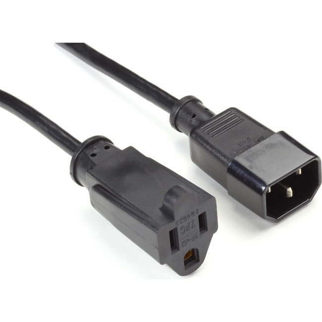 Black Box Power Cord - NEMA 5-15R to IEC-60320-C14, 1-ft. (0.3-m)