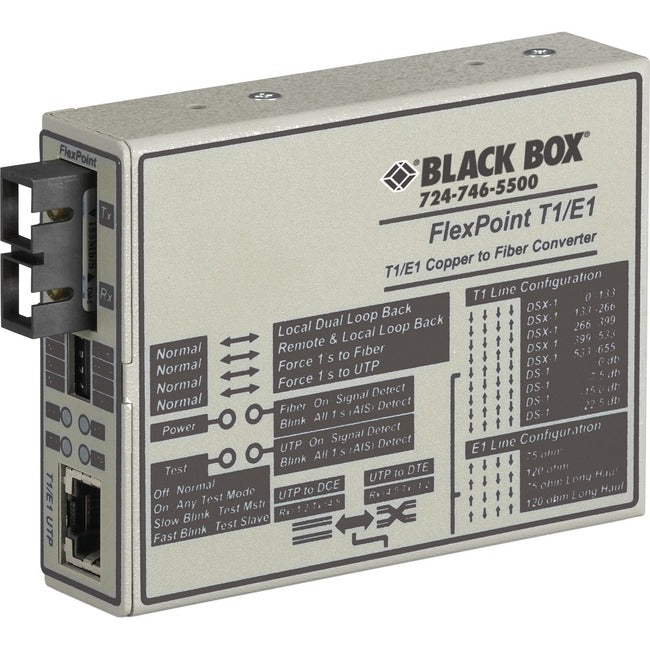 Black Box FlexPoint T1-E1 to Fiber Line Converter