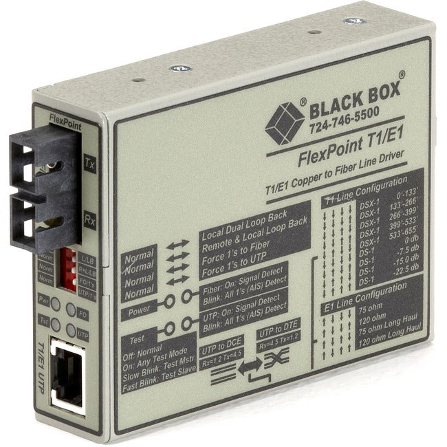 Black Box FlexPoint T1-E1 MT663A-SSC Transceiver-Media Converter