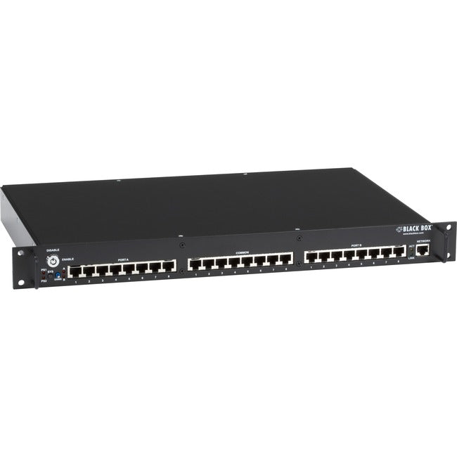 Black Box Rackmount Gang Switch - 19" , 1U, (8) RJ-45 A-B (All Pins), Network Manageable