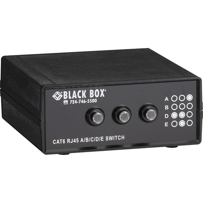 Black Box RJ45 4-to-1 CAT6 Ethernet 10G Manual Desktop Switch