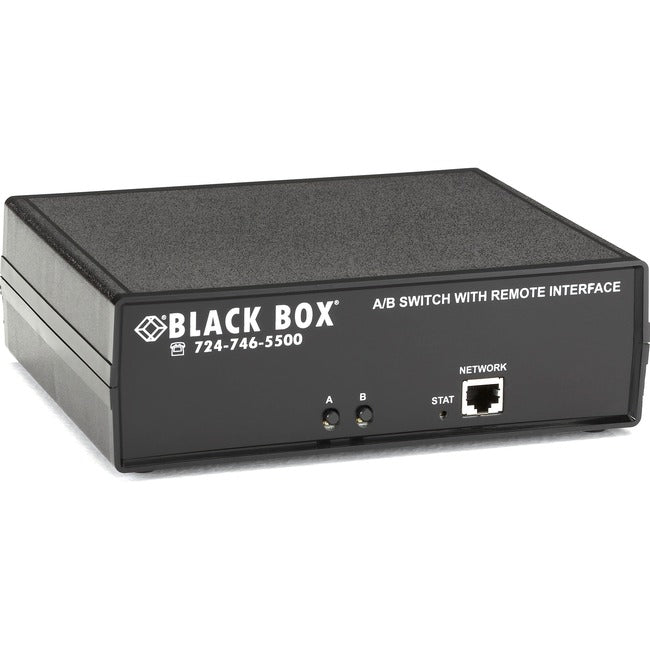 Black Box CAT6 A-B Switch - Latching RJ45 Remote Controlled Ethernet RS232, Dry Contact