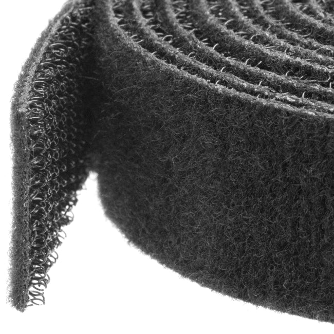 StarTech.com Hook-and-Loop Cable Management Tie - 25 ft. Roll - Black - Cut-to-Size Cable Wrap - Straps