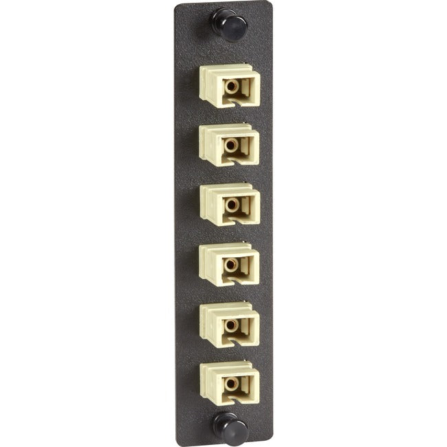 Black Box Fiber Adapter Panel - Simplex, Bronze Sleeves, (6) SC, Beige