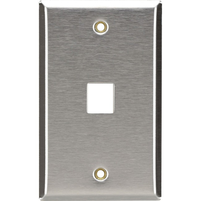 Black Box Keystone Wallplate - Stainless Steel, Single-Gang, 1-Port