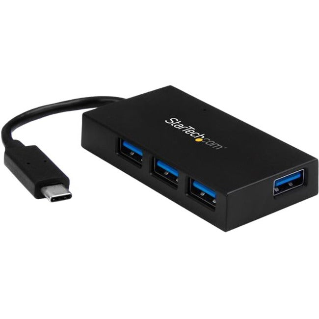 StarTech.com 4 Port USB C Hub - USB-C to 4x USB-A (USB 3.0-3.1 Gen 1 SuperSpeed 5Gbps) - USB Bus or Self Powered - BC 1.2 Charging Hub