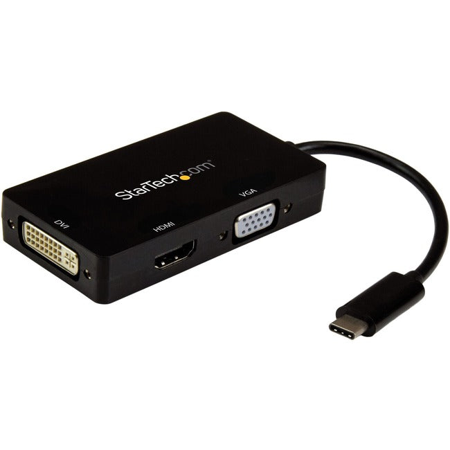 StarTech.com 4K USB C to HDMI, VGA & DVI Multi Port Video Display Adapter for Mac - Windows Laptop & Monitor (CDPVGDVHDBP)