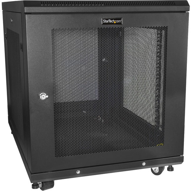 StarTech.com 12U 19" Server Rack Cabinet - 4 Post Adjustable Depth 2-30" Mobile Locking Vented IT-Data Network Enclosure w-Casters & Shelf  FRN