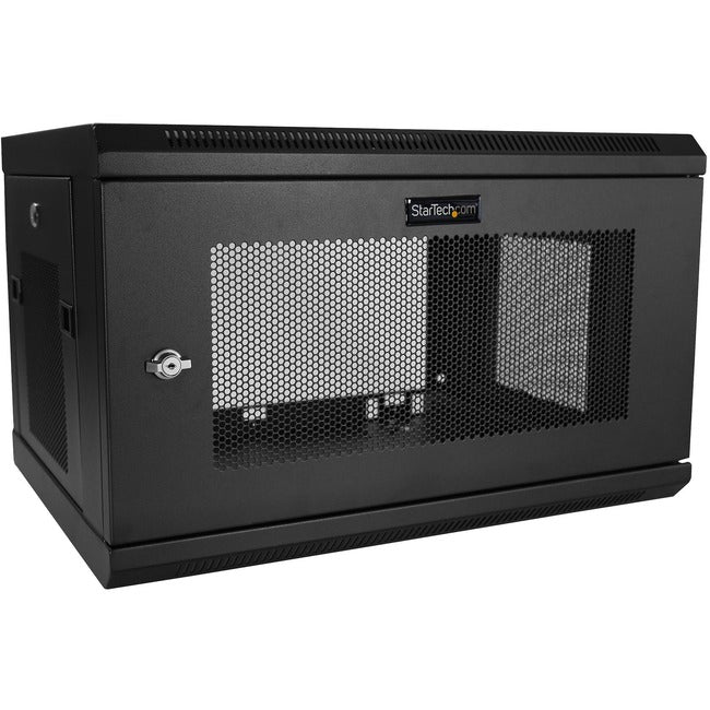 StarTech.com 2 Post 6U 19" Wall Mount Network Cabinet 15" Deep - Locking Vented IT Data Equipment-Switch Rack Enclosure w-Shelf-Hook&Loop  FRN