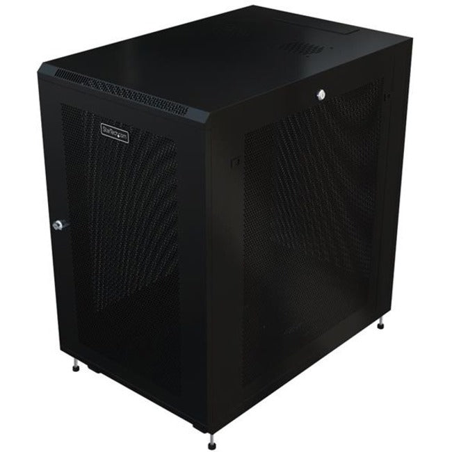 StarTech.com 24U 19" Server Rack Cabinet - 4 Post Adjustable Depth 2-30" Mobile Locking Vented IT-Data Network Enclosure w-Casters & Shelf  FRN