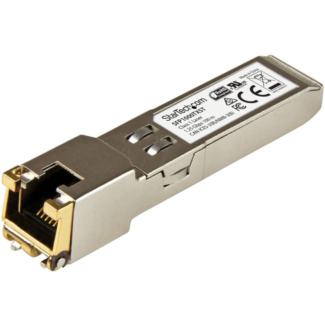 StarTech.com MSA Uncoded SFP Module - 1000BASE-TX - 1GE Gigabit Ethernet SFP SFP to RJ45 Cat6-Cat5e Transceiver Module - 100m