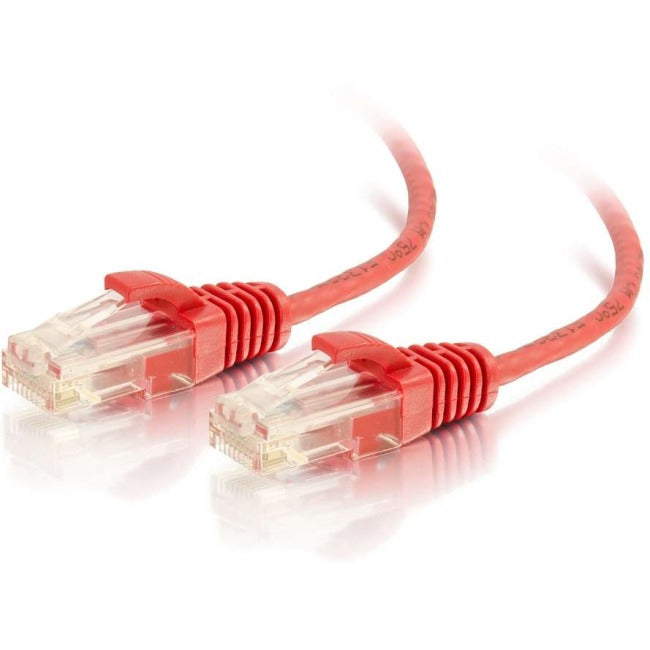 C2G 1ft Cat6 Ethernet Cable - Slim - Snagless Unshielded (UTP) - Red