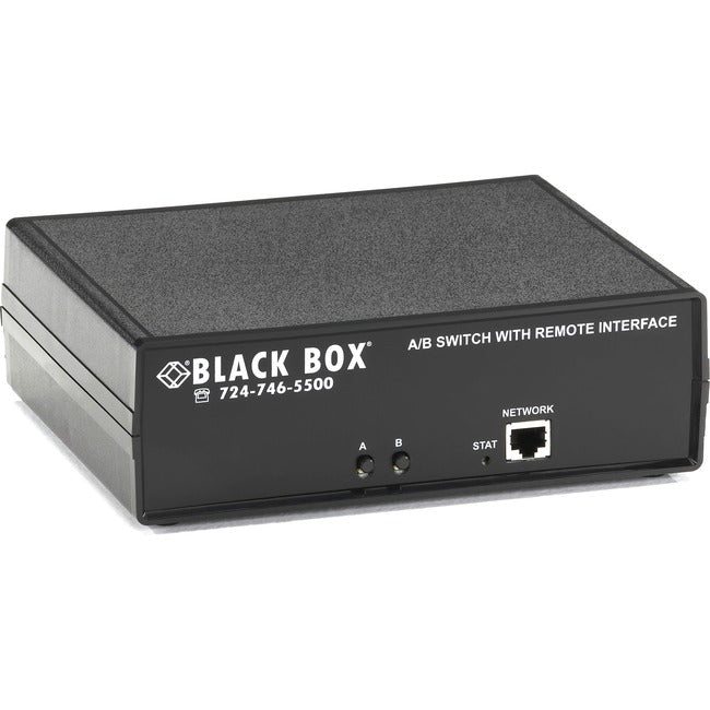 Black Box DB9 A-B Switch - Latching, Remote Controlled Ethernet RS-232, Dry Contact