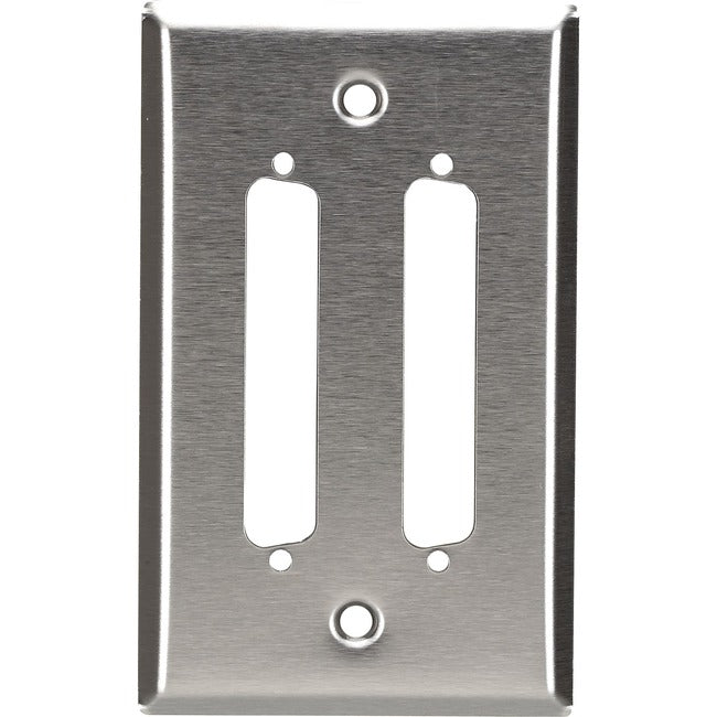 Black Box Wallplate - Stainless Steel, DB37, Single-Gang, 2-Port