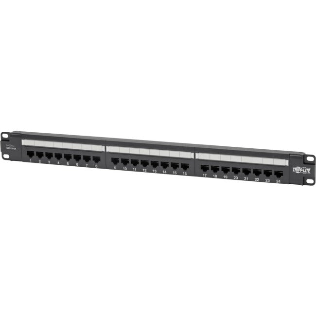 Tripp Lite N252-P24 24-Port 1U Rack-Mount Cat6 Patch Panel - PoE+ Compliant