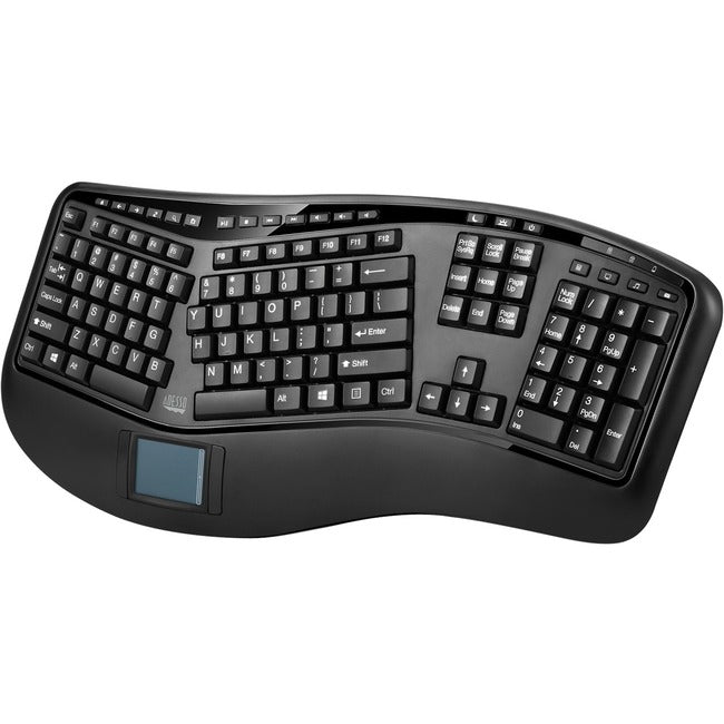 Adesso 2.4GHz Wireless Ergonomic Touchpad Keyboard