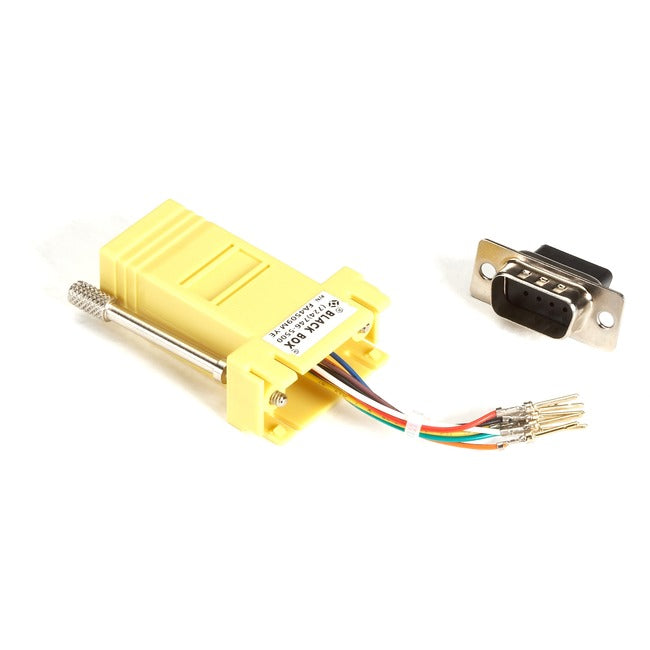 Black Box DB9 Male to RJ45F Modular Adapter Kit with Thumbscrews Yellow