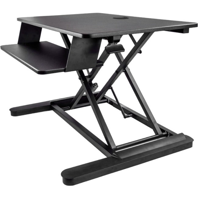 StarTech.com Sit Stand Desk Converter - Keyboard Tray - Height Adjustable Ergonomic Desktop-Tabletop Standing Desk - Large 35"x21" Surface  FRN