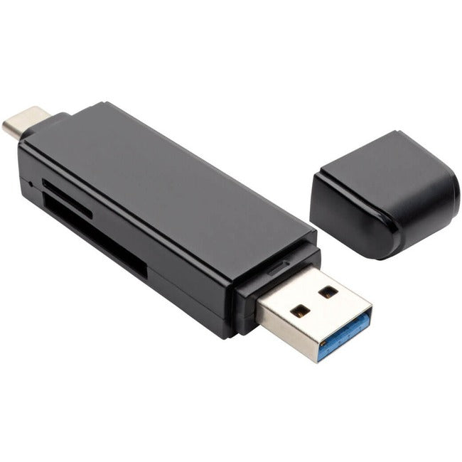 Tripp Lite USB-C Memory Card Reader, 2-in-1 USB-A-USB-C, USB 3.1 Gen 1