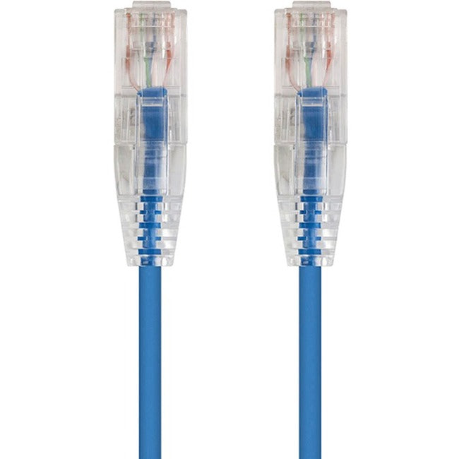 Monoprice SlimRun Cat6 28AWG UTP Ethernet Network Cable, 7ft Blue