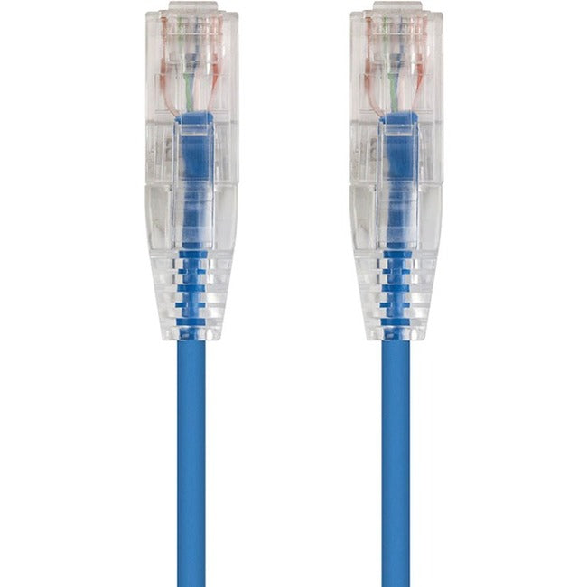 Monoprice SlimRun Cat6 28AWG UTP Ethernet Network Cable, 1ft Blue