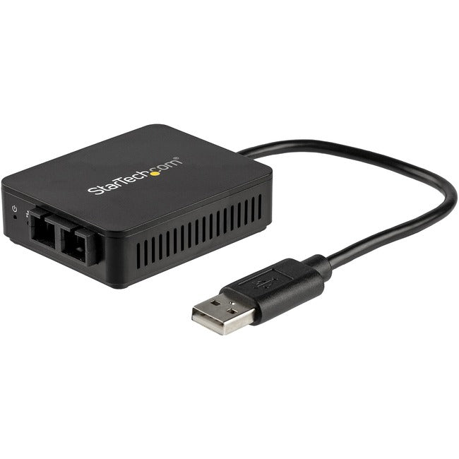 StarTech.com USB to Fiber Optic Converter - 100Mbps - USB 2.0 Network Adapter - 100Base-FX SC Duplex Multimode Fiber-MMF - 2Km - Compact