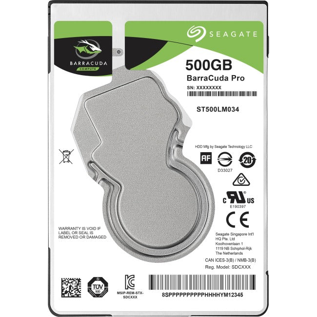 Seagate BarraCuda ST500LM034 500 GB Hard Drive - Internal - SATA (SATA-600)