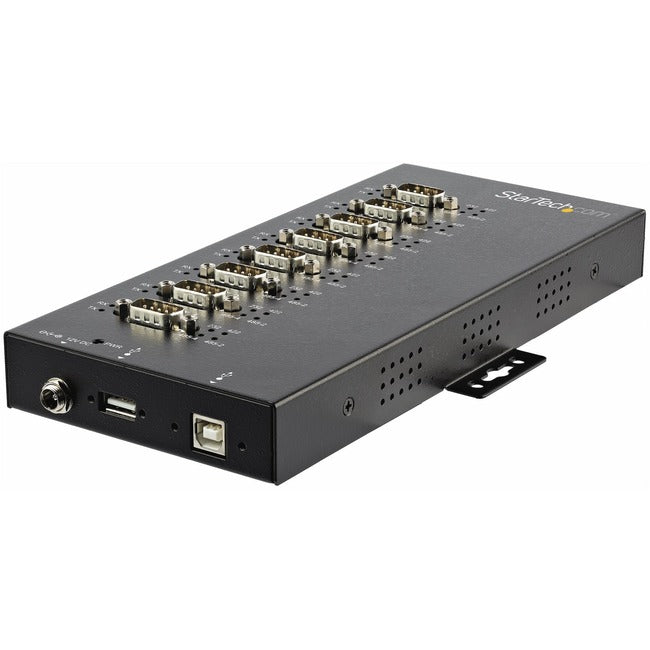 StarTech.com USB to RS232-RS485-RS422 8 Port Serial Hub Adapter - Industrial Metal USB 2.0 to DB9 Serial Converter - Din Rail Mountable