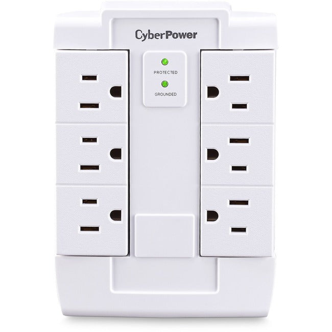 CyberPower CSB600WS Essential 6-Outlets Surge Suppressor Wall Tap and Swivel Outputs - Plain Brown Boxes