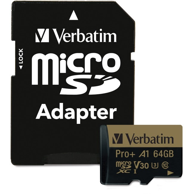 Verbatim PRO Plus 64 GB Class 10-UHS-I (U3) microSDXC - 1 Pack