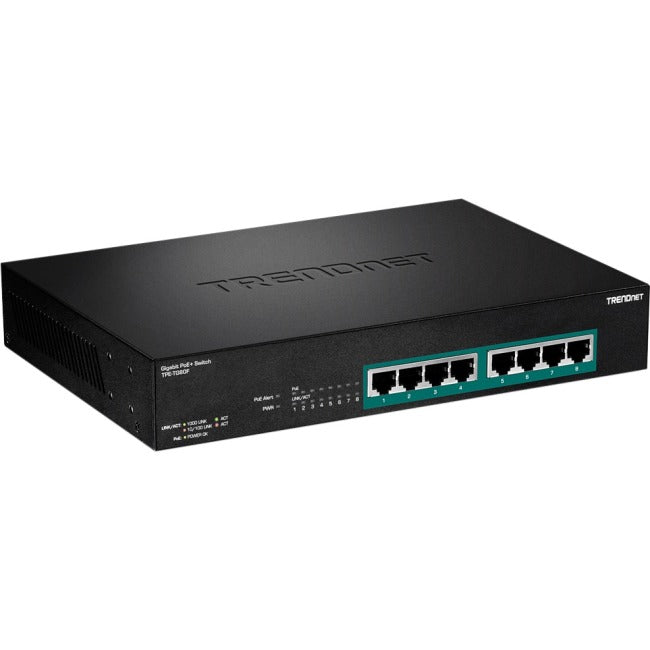 TRENDnet 8-Port Gigabit Full Power Poe+ Switch; 8 x Gigabit PoE+ Ports; 240W Power Budget; 16Gbps Switching Capacity; Rack Mountable; Ethernet Network Switch; Metal; Lifetime Protection; TPE-TG80F