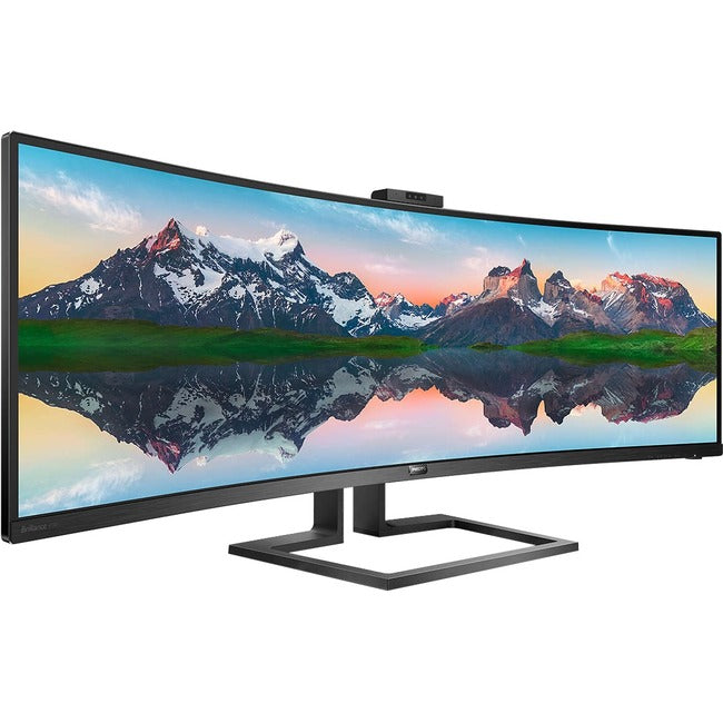 Philips Brilliance 499P9H 48.8" Dual Quad HD (DQHD) Curved Screen WLED LCD Monitor - 32:9 - Textured Black  FRN