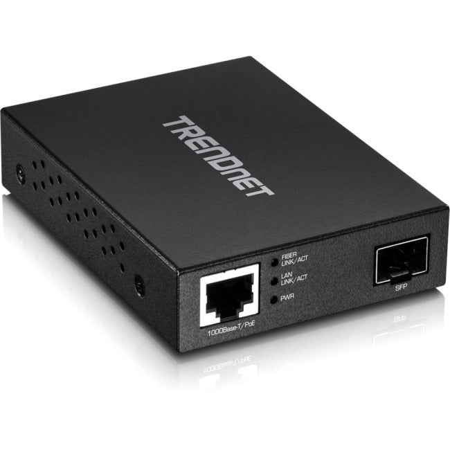 TRENDnet Gigabit Poe Pd SFP Fiber Media Converter; Poe Powered 100-1000Base-T to SFP Fiber Media Converter; Compact Design; TFC-PGSFP