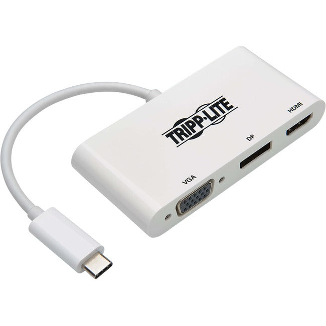 Tripp Lite U444-06N-HVDPW USB-C Multiport Adapter - HDMI-DisplayPort-VGA, White