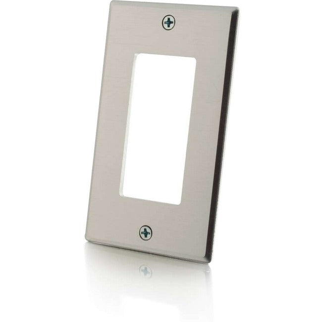 C2G Decora Compatible Cutout Single Gang Wall Plate - Aluminum