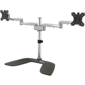 StarTech.com Dual Monitor Stand - Ergonomic Desktop Monitor Stand for up to 32 inch VESA Displays - Free-Standing Adjustable Mount -Silver