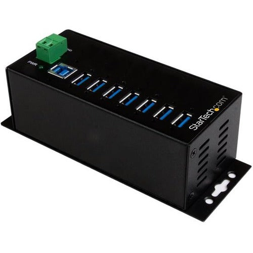 StarTech.com 7 Port USB Hub w- Power Adapter - Metal Industrial USB 3.0 Data Hub - Din Rail, Wall & Desk Mountable USB 3.1 Gen 1 5Gbps Hub