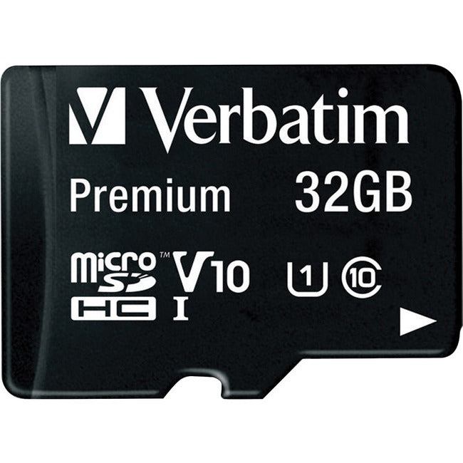 Verbatim 32GB Premium microSDHC Memory Card with Adapter, UHS-I V10 U1 Class 10