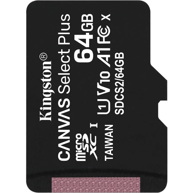 Kingston Canvas Select Plus 64 GB Class 10-UHS-I (U1) microSDXC - 1 Pack