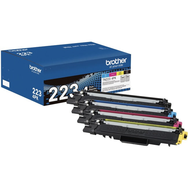 Brother TN223 Original Standard Yield Laser Toner Cartridge - Multi-pack - Black, Cyan, Magenta, Yellow - 4 - Box