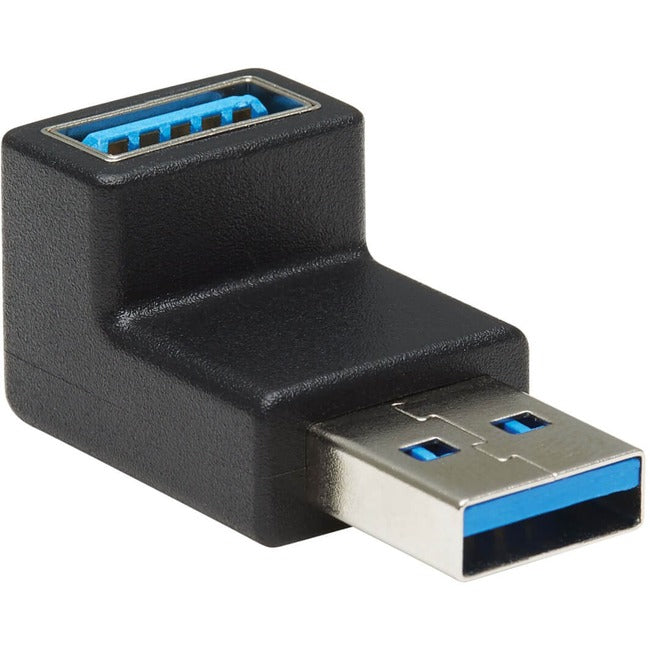 Tripp Lite USB 3.0 SuperSpeed Adapter - USB-A to USB-A, M-F, Down Angle, Black