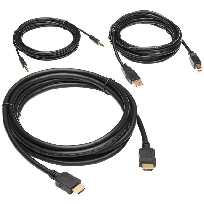 Tripp Lite HDMI KVM Cable Kit - 4K HDMI, USB 2.0, 3.5 mm Audio (M-M), Black, 10 ft.