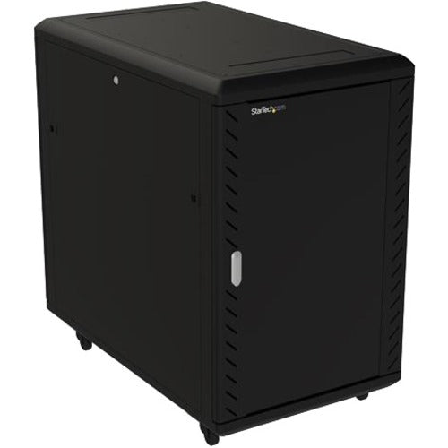 StarTech.com 18U 19" Server Rack Cabinet - 4 Post Adjustable Depth (6-32") Locking Knock Down Enclosure - Mobile w-Glass Door & Casters  FRN