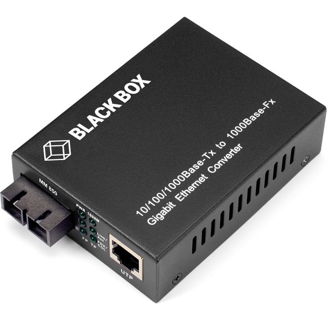 Black Box Copper to Fiber Media Converter Multimode SC 1000Mbps to RJ45