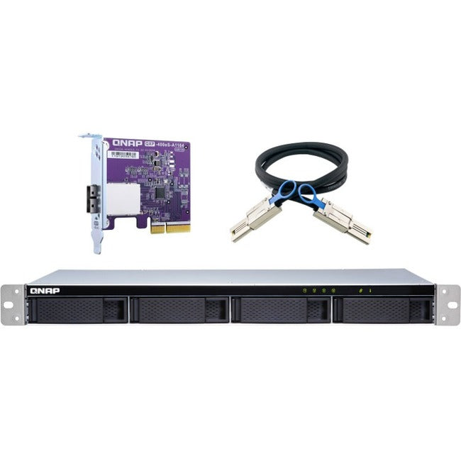 QNAP TL-R400S Drive Enclosure SATA-600 - Mini-SAS Host Interface - 1U Rack-mountable