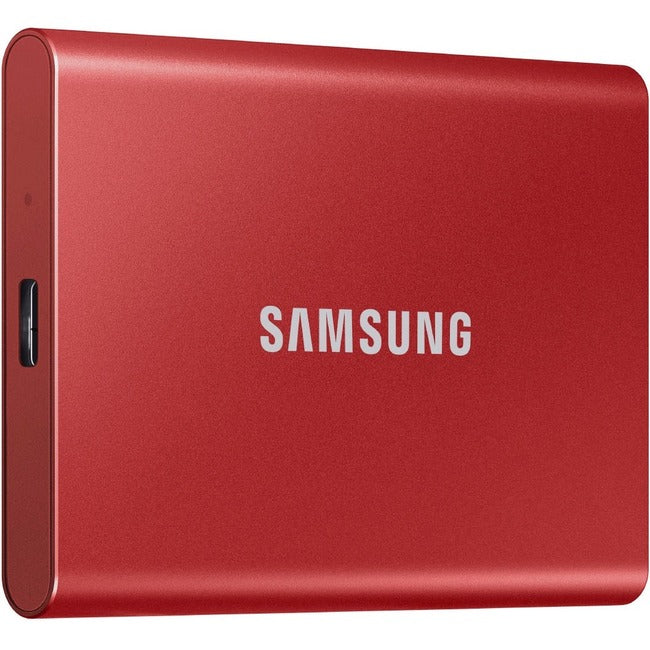 Samsung T7 MU-PC500R-AM 500 GB Portable Solid State Drive - External - PCI Express NVMe - Metallic Red