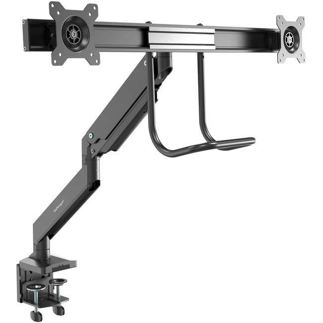 StarTech.com Desk Mount Dual Monitor Arm - Ergonomic VESA Mount 32" (17.6lb) Displays - Crossbar Handle for Full Motion - C-Clamp-Grommet