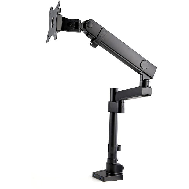 StarTech.com Desk Mount Monitor Arm with 2x USB 3.0 ports - Full Motion Single Monitor Pole Mount up to 8kg VESA Display - C-Clamp-Grommet