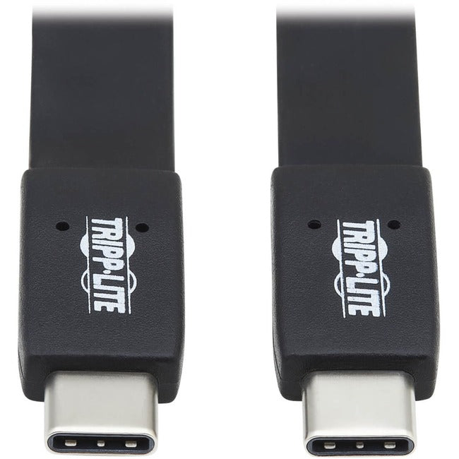 Tripp Lite U420-003-G2-FL Flat USB-C to USB-C Cable, M/M, Black, 3 ft.